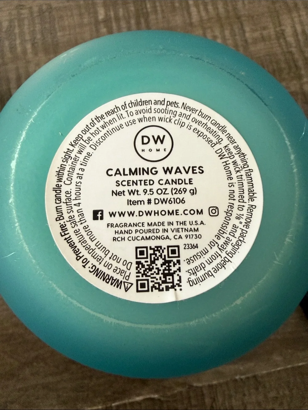 DW Home Calming Waves Candle - Hand Poured with 33 Hour Burn Time